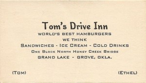 BusinessCardTom'sDrive-in